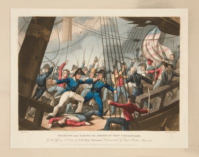 Aan boord gaan en het veroveren van het Amerikaanse schip Chesapeake door Heath