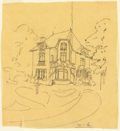 Ontwerp voor een privéwoning door Hector Guimard