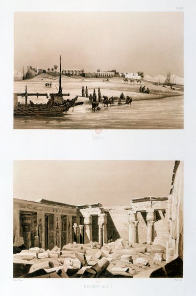 Luxor en Medinet Habu, Egypte, 1841 door Hector Horeau