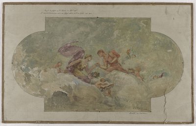 Schets voor de trouwzaal in het 8e arrondissement van Parijs: De bruiloft door Hector d