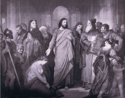 "Hij die zonder zonde is", Bibbys Jaarboek door Heinrich (after) Hofmann