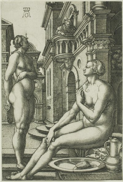 Bathseba in bad door Heinrich Aldegrever