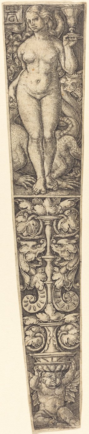 Dolkschede met de hoer van Babylon door Heinrich Aldegrever