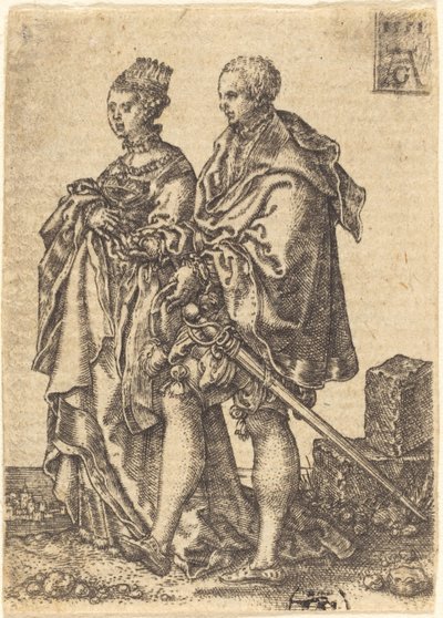 Dansend paar door Heinrich Aldegrever