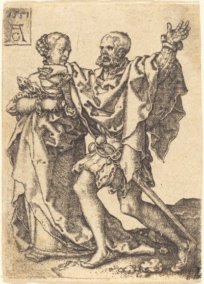 Dansend paar door Heinrich Aldegrever