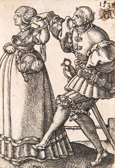 Uit de serie De Kleine Bruiloftsdansers, 1538 door Heinrich Aldegrever