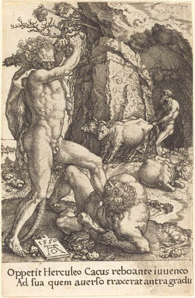 Hercules Doodt Cacus door Heinrich Aldegrever