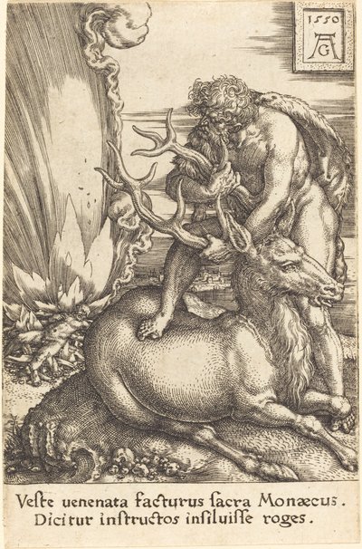 Hercules en de Hinde door Heinrich Aldegrever