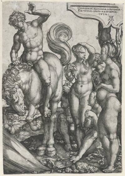 Marcus Curtius door Heinrich Aldegrever