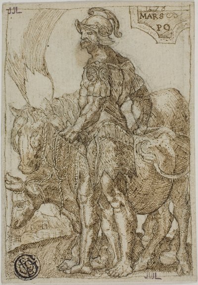 Mars, van De zeven planeten door Heinrich Aldegrever