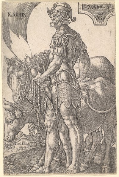 Mars, uit De Zeven Planeten, 1533 door Heinrich Aldegrever