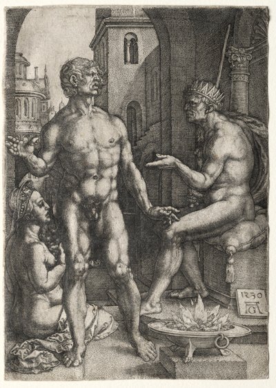 Mucius Saevola, 1530 door Heinrich Aldegrever