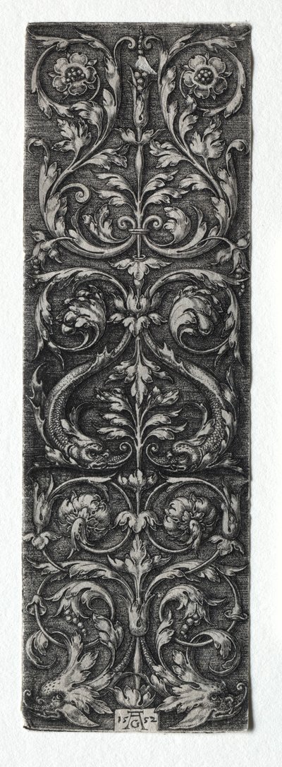 Ornamentontwerp met vissen, 1552 door Heinrich Aldegrever