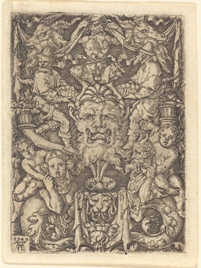 Ornament met masker door Heinrich Aldegrever