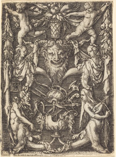 Ornament met Masker door Heinrich Aldegrever