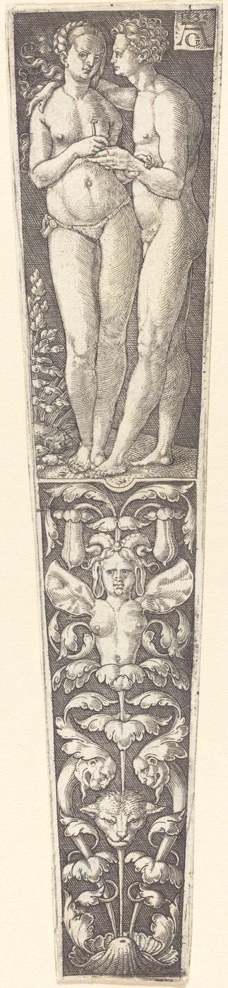 Ornament met naakt paar, 1532 door Heinrich Aldegrever