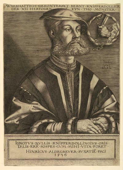 Portret van Bernard Knipperdolling, Een Leider van de Wederdopers van Münster door Heinrich Aldegrever