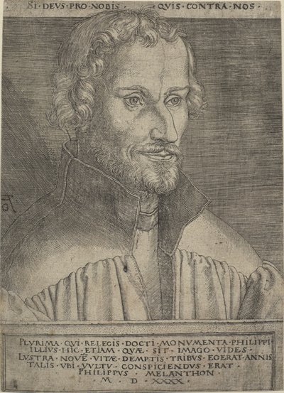 Portret van Philipp Melanchthon door Heinrich Aldegrever