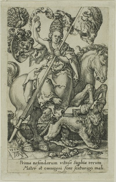 Trots, uit de Ondeugden door Heinrich Aldegrever