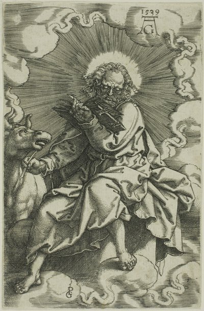 St. Lucas, uit De Vier Evangelisten door Heinrich Aldegrever