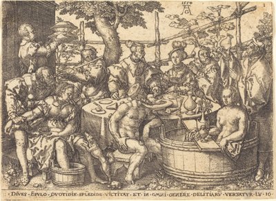 De Rijke Man aan de Tafel door Heinrich Aldegrever