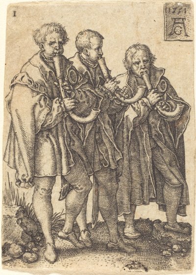 Drie Muzikanten door Heinrich Aldegrever