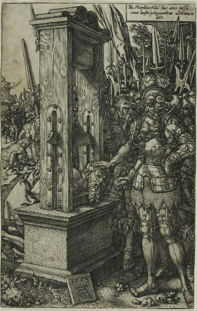 Titus Manlius onthoofdt zijn zoon door Heinrich Aldegrever