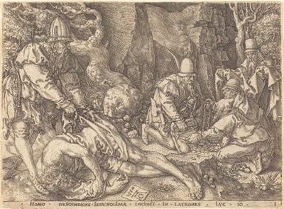Reiziger onder Dieven door Heinrich Aldegrever