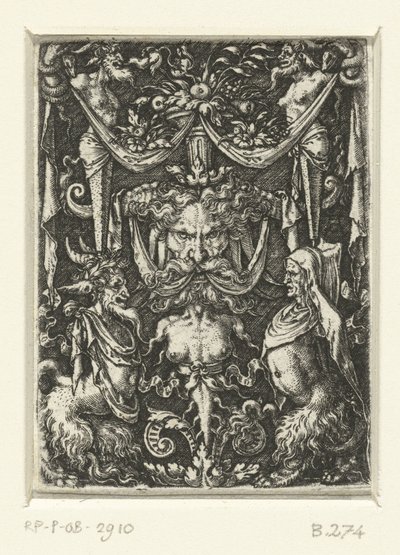 Vlakdecoratie met grotesken door Heinrich Aldegrever