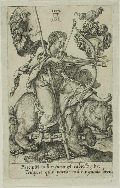 Woede, uit de Ondeugden door Heinrich Aldegrever