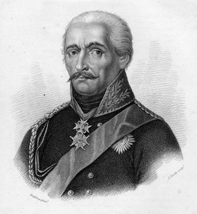 Generaal Gebhard Leberecht von Blücher, gegraveerd door Adam Smith door Heinrich Anton Dahling