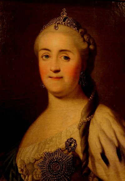 Portret van keizerin Catharina II 1729-1796, 1770s door Heinrich Buchholz