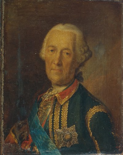 Portret van de veldmaarschalk en politicus Graaf Burkhard Christoph von Munnich door Heinrich Buchholz