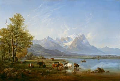 De Garmischer Vallei door Heinrich Burkel