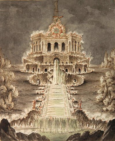 Schets van de Octagon Verlicht door Heinrich Christoph Jussow