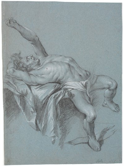 Polyfem bindes? (Liggende man met linkerarm omhoog) door Heinrich Dittmers