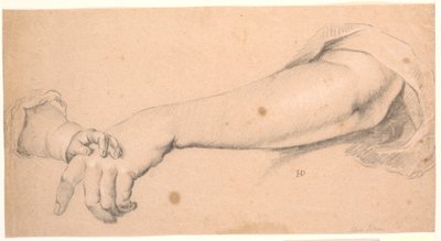 Studie: een vrouwenarm waarop een kinderhand rust door Heinrich Dittmers
