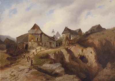 Dorp in de buurt van Altenberg door Heinrich Eduard Müller