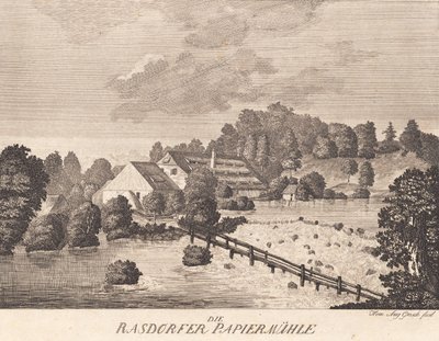 Die Rasdorfer Papiermühle door Heinrich Grosch