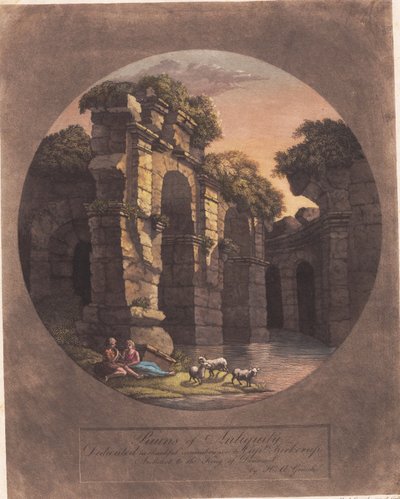 Ruïnes van de oudheid. Opgedragen aan Kirkerup door Heinrich Grosch
