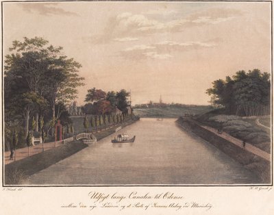 Uitzicht langs het kanaal naar Odense door Heinrich Grosch