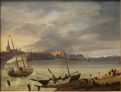 Kiel en de Kieler Fjord door Heinrich Hintze