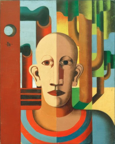 Arbeider (zelfportret voor bomen en schoorstenen) door Heinrich Hoerle