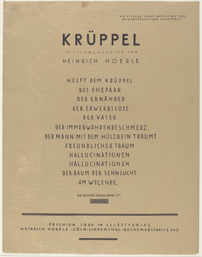 Kreupelen door Heinrich Hoerle