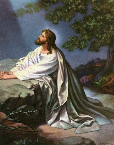 Christus in de tuin van Gethsemane door Heinrich Hofmann door Heinrich Hofmann
