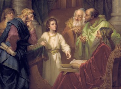 Plaquette met Christus in de tempel door Heinrich Karl Hofmann