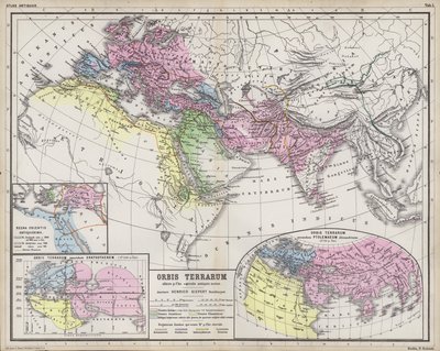 Kaarten die de omvang van de rijken van de bekende wereld in de oudheid tonen door Heinrich Kiepert