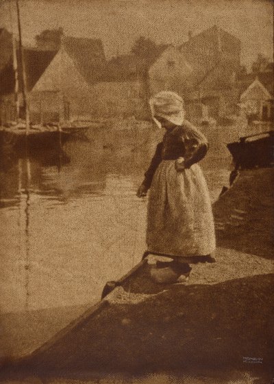 Nederlands Meisje in Landschap door Heinrich Kuhn