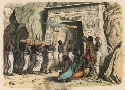 Oude Egypte: rituele begrafenisceremonie door Heinrich Leutemann