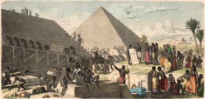 Oud Egypte: Bouw de piramides, 1866 door Heinrich Leutemann